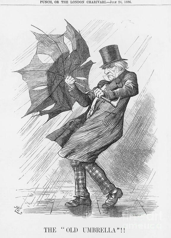 Engraving Art Print featuring the drawing The Old Umbrella, 1886. Artist Joseph by Print Collector