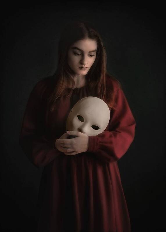 Mood Art Print featuring the photograph The Sadness Behind The Mask by Nicolae Stefanel Rusu