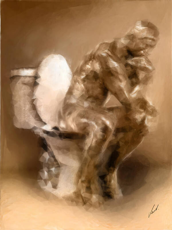 Thinker Art Print featuring the painting Thinker by Vart Studio