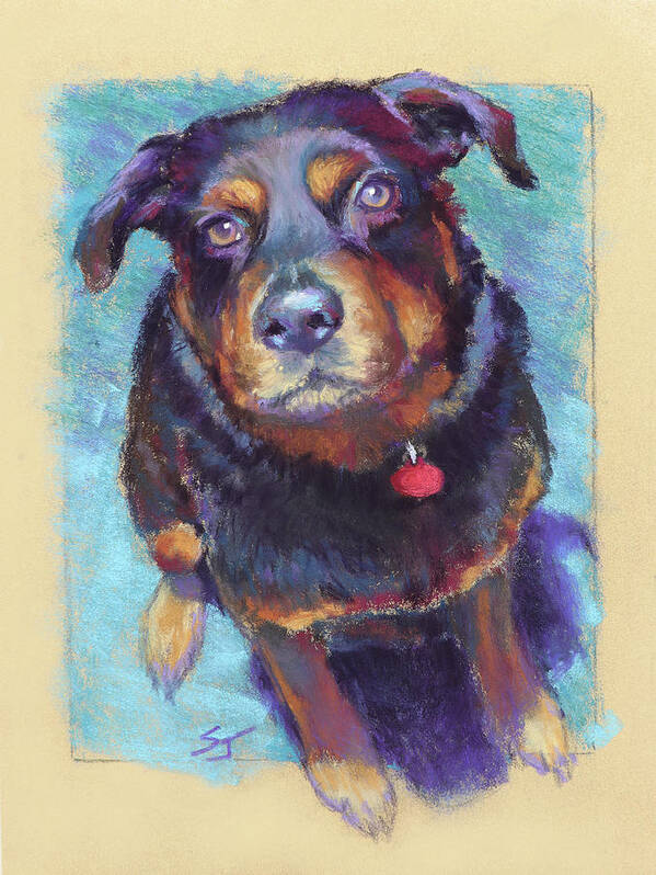 Rottweiler Art Print featuring the painting Those Eyes by Susan Jenkins