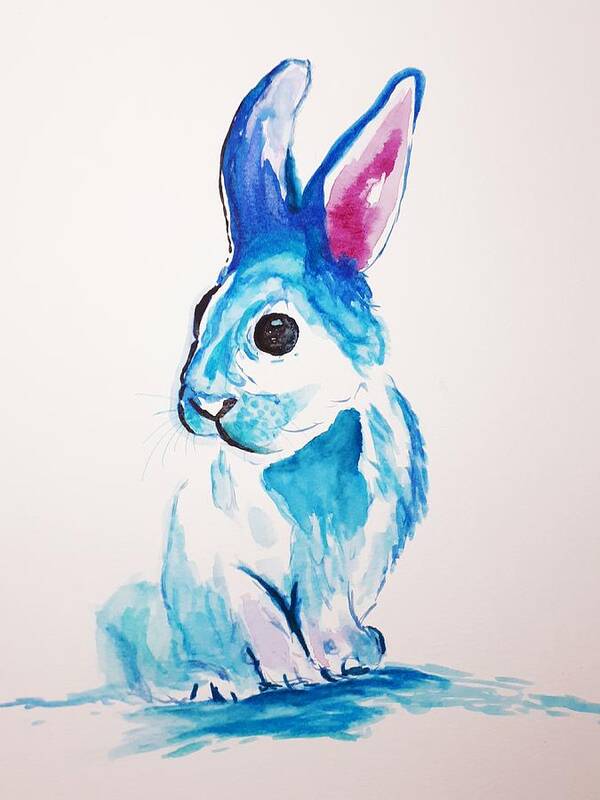 Bunny Art Print featuring the painting Thumper by Abstract Angel Artist Stephen K