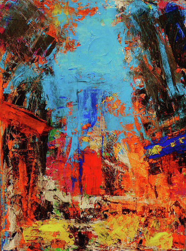 Times Square Art Print featuring the painting Times Square by Rock Demarco