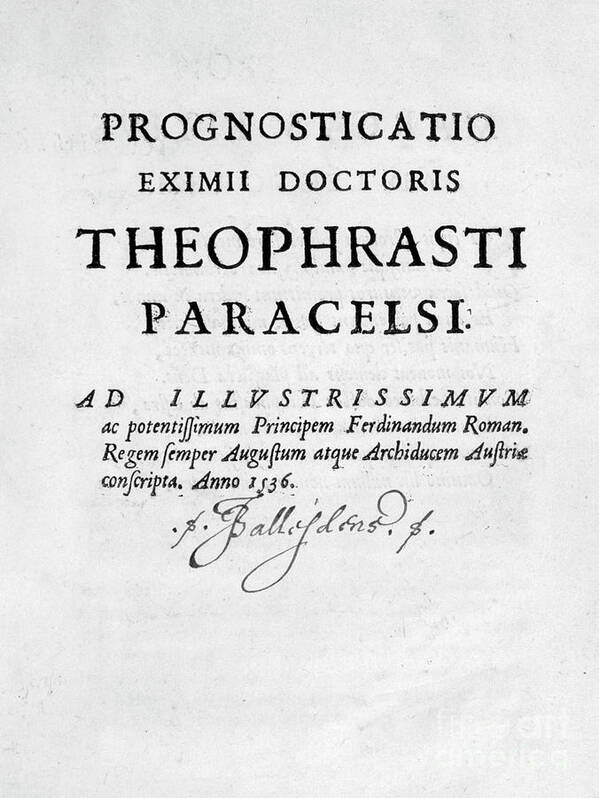Engraving Art Print featuring the drawing Title Page Of Prognosticatio Eximii by Print Collector