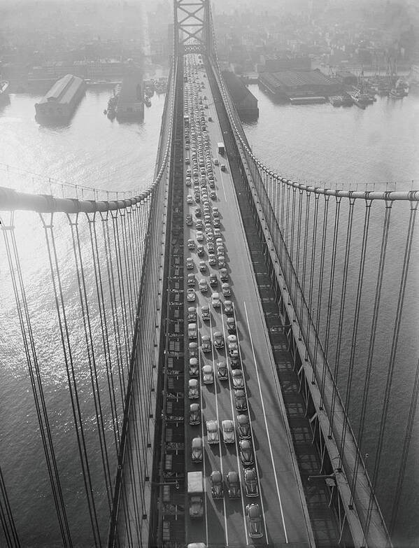 Sweater Art Print featuring the photograph Traffic Jam On Bridge by H. Armstrong Roberts