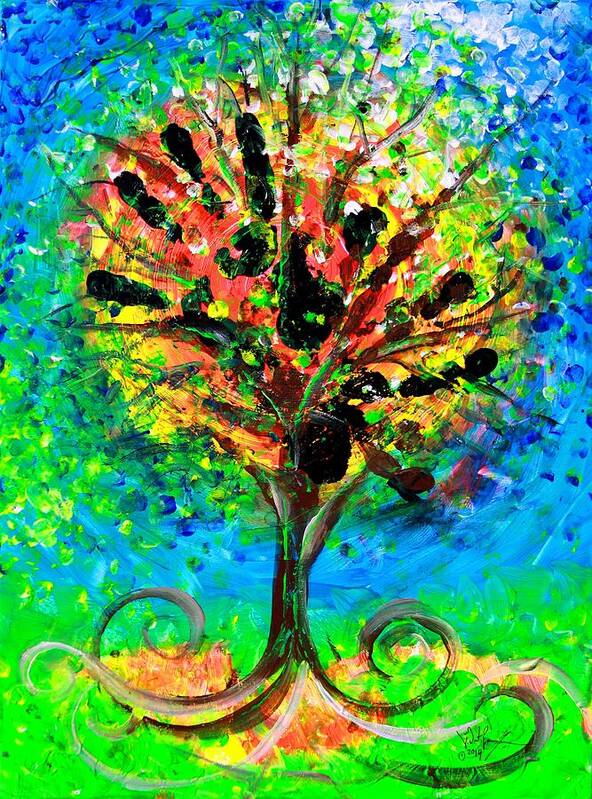 Tree Art Print featuring the painting Tree of Faith by J Vincent Scarpace