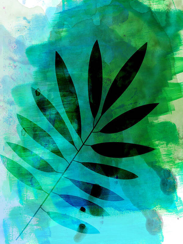 Tropical Leaf Art Print featuring the mixed media Tropical Leaf Watercolor by Naxart Studio