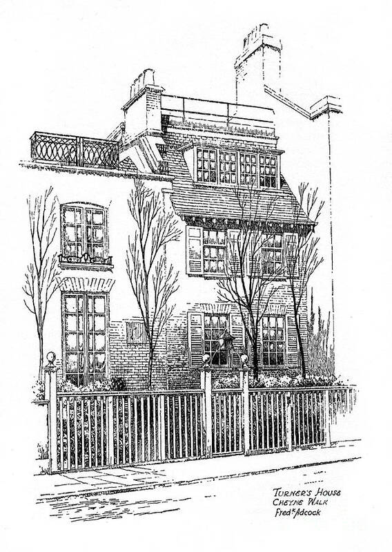 Engraving Art Print featuring the drawing Turners House, Cheyne Walk, Chelsea by Print Collector