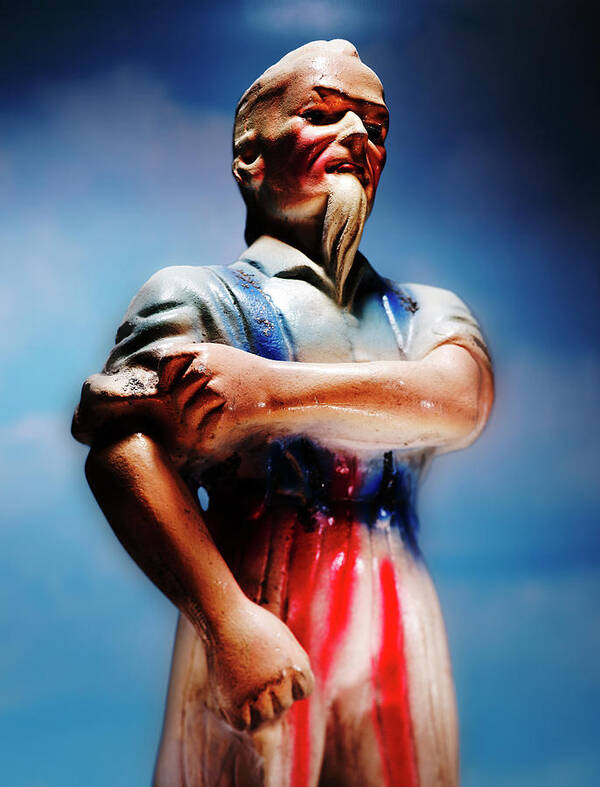 4th Of July Art Print featuring the drawing Uncle Sam Rolling up Sleeves by CSA Images