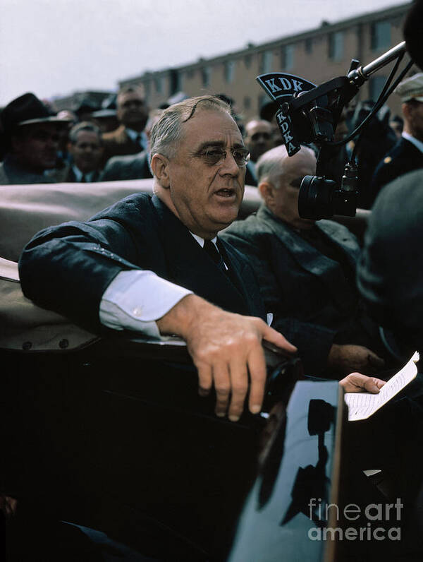 People Art Print featuring the photograph Us President Franklin Delano Roosevelt by Bettmann