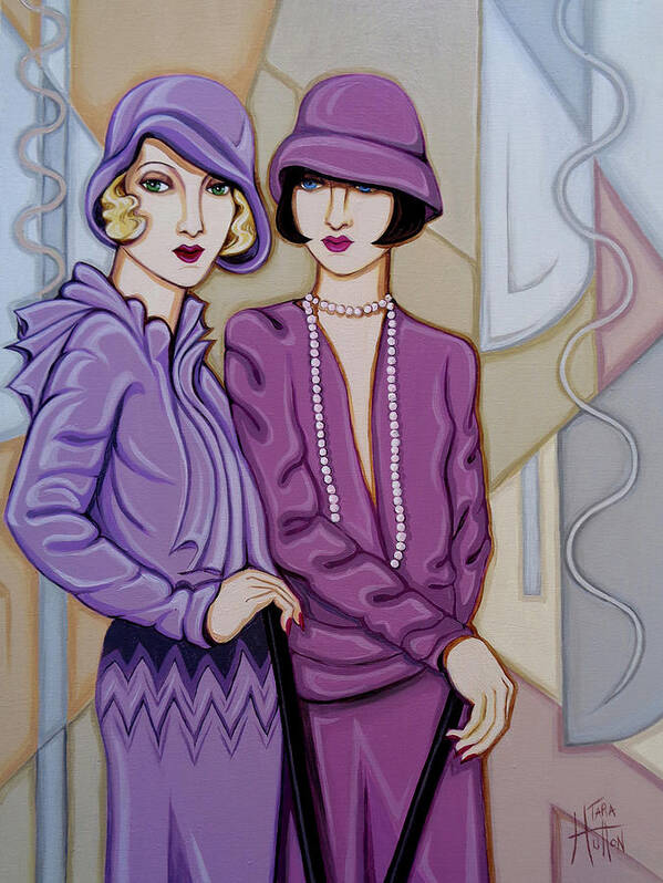 Flappers Art Print featuring the painting Violet and Rose by Tara Hutton