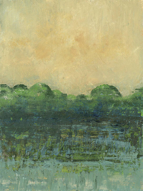 Modern Art Print featuring the painting Viridian Marsh I by J. Holland