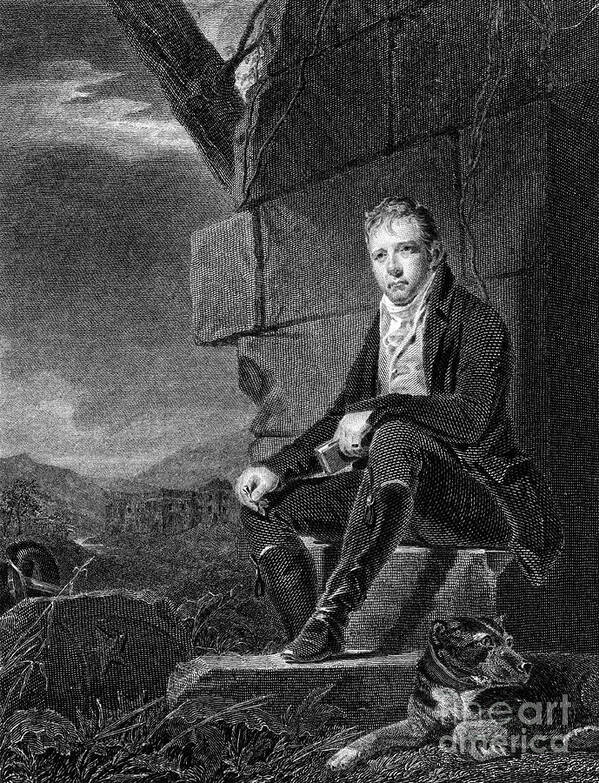 Engraving Art Print featuring the drawing Walter Scott, Scottish Poet by Print Collector