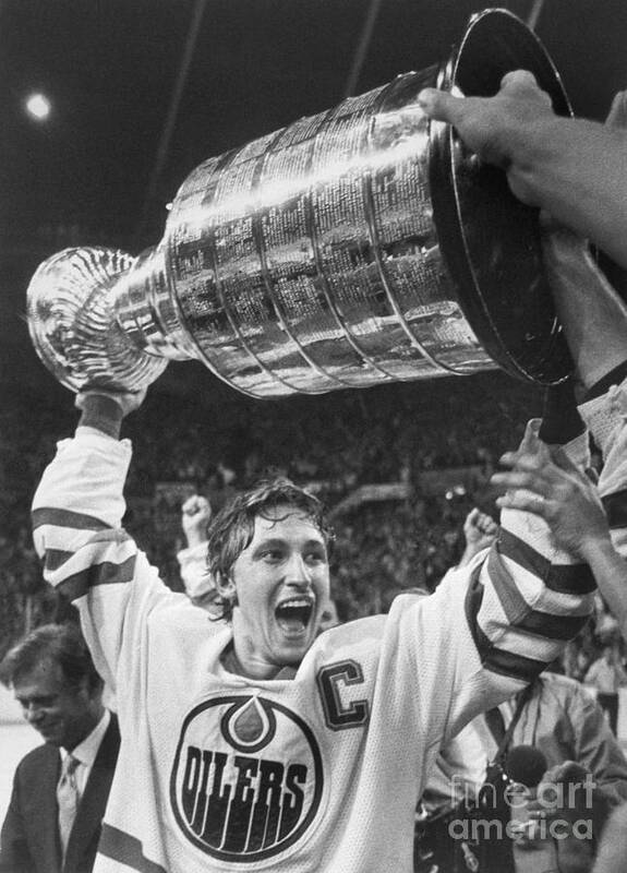 Playoffs Art Print featuring the photograph Wayne Gretzky Lifts The Stanley Cup by Bettmann