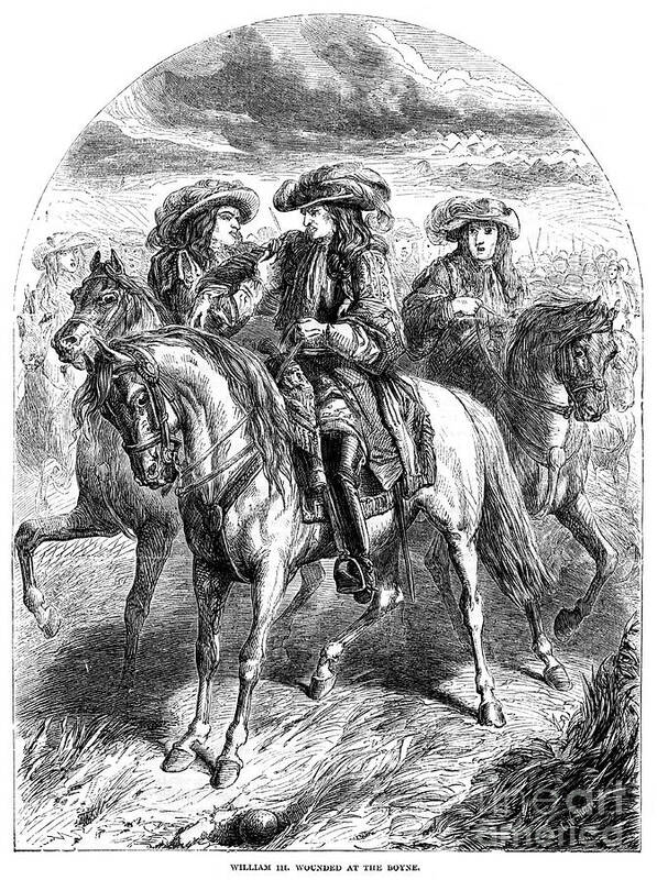 Horse Art Print featuring the drawing William IIi Wounded At The Boyne by Print Collector