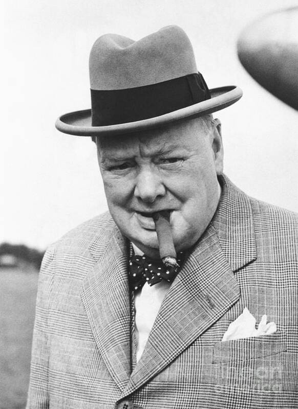 Winston Churchill With Cigar Art Print by Bettmann 