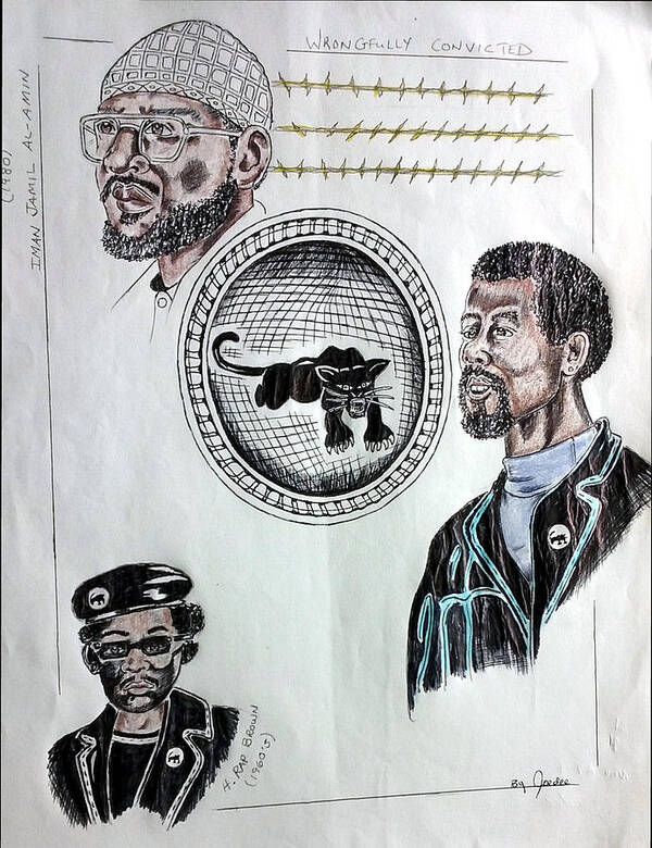 Black Art Art Print featuring the drawing Wrongly Convicted by Joedee