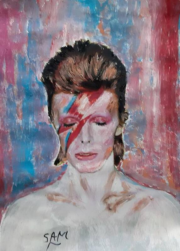 Ground Control Art Print featuring the painting David Bowie #2 by Sam Shaker