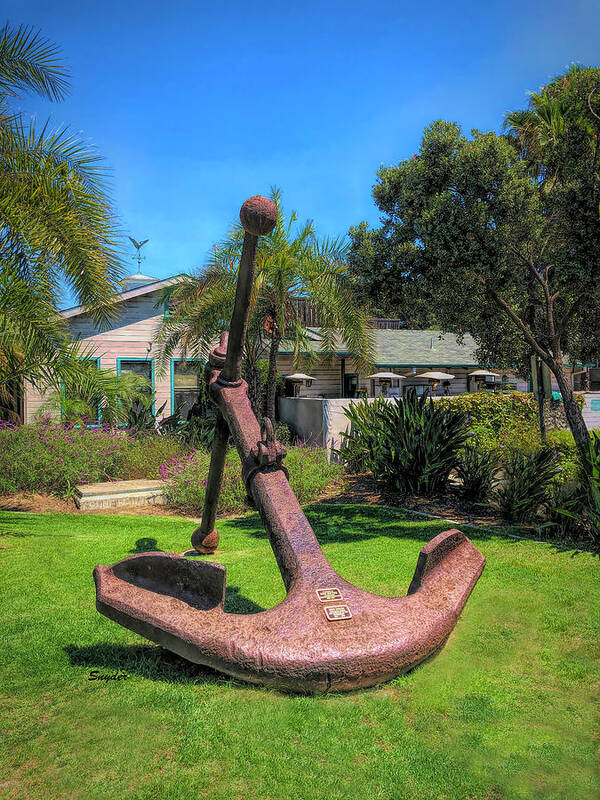 Anchor Art Print featuring the photograph Giant Anchor at Santa Barbara Yacht Club #1 by Floyd Snyder