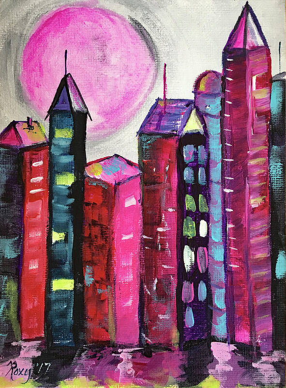 Pink City Art Print featuring the painting Girls Rule by Roxy Rich
