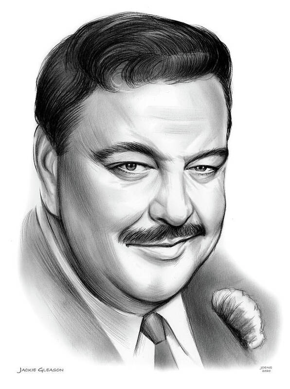 Jackie Gleason Art Print featuring the drawing Jackie Gleason #1 by Greg Joens