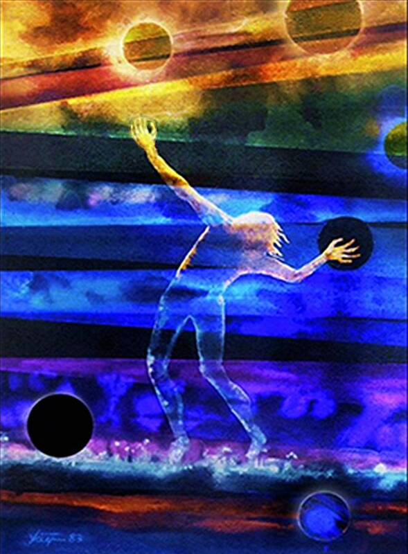 Planets Art Print featuring the mixed media Our Eternal Dance #2 by Hartmut Jager