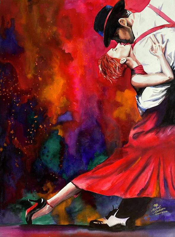 Tango Art Print featuring the painting Passion Rising by Michal Madison