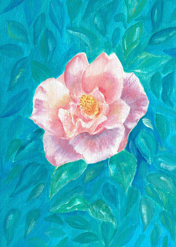 Rose Art Print featuring the painting Pink Rose #1 by Elizabeth Lock
