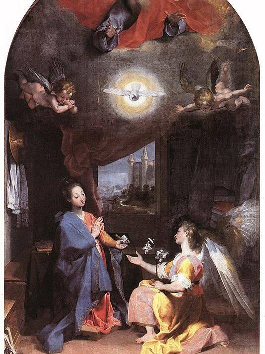 Federico Barocci Art Print featuring the drawing The Annunciation by Federico Barocci