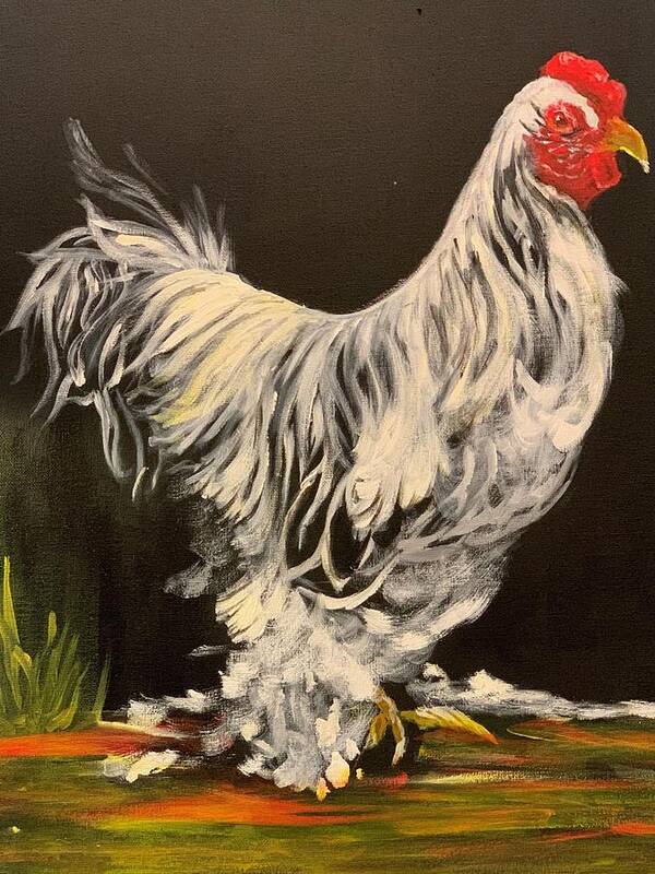 Rooster Art Print featuring the painting The GENERAL by Juliette Becker