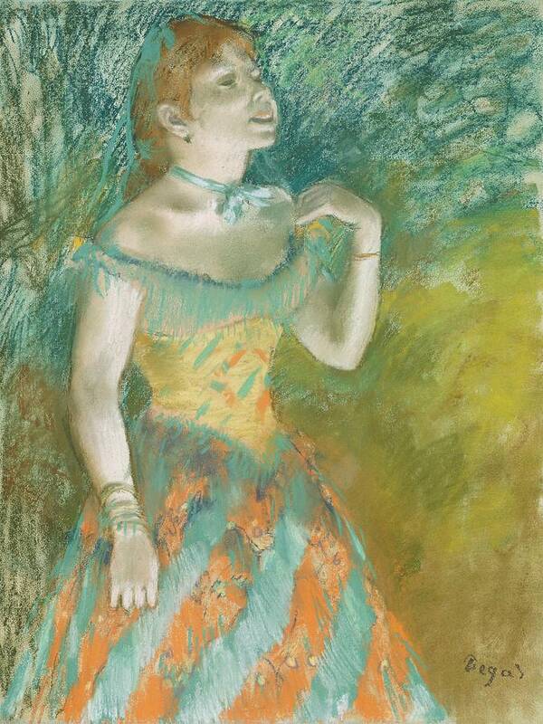 Figurative Art Print featuring the painting The Singer in Green #18 by Edgar Degas