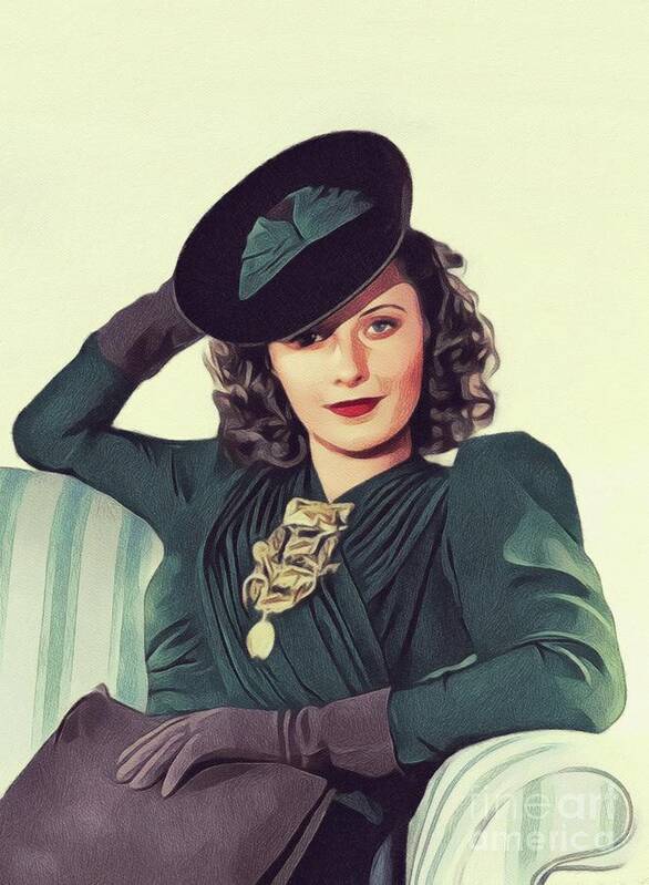 Barbara Art Print featuring the painting Barbara Stanwyck, Vintage Movie Star #18 by Esoterica Art Agency