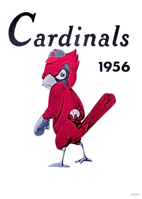 St. Louis Art Print featuring the mixed media 1956 St. Louis Cardinals Art by Row One Brand