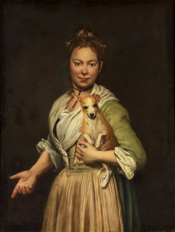 Giacomo Ceruti Art Print featuring the painting A Woman with a Dog #3 by Giacomo Ceruti