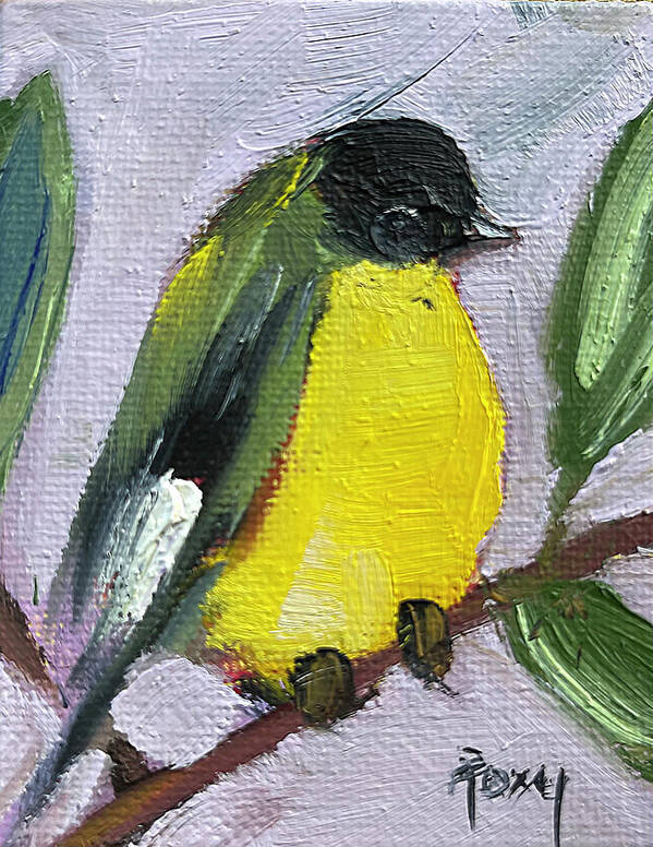 Yellow Bird Art Print featuring the painting American Goldfinch #2 by Roxy Rich