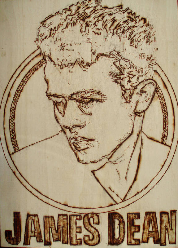 Pyrography Art Print featuring the pyrography James Dean #1 by Sean Connolly