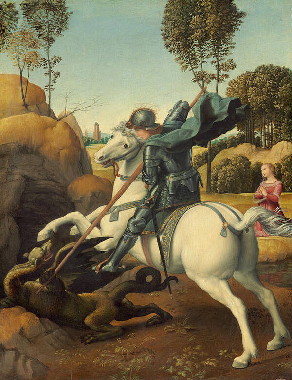  Art Print featuring the painting Saint George and the Dragon #2 by Raphael