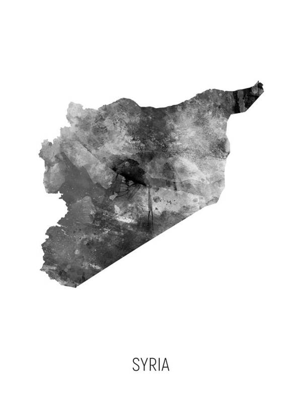 Syria Art Print featuring the digital art Syria Watercolor Map #2 by Michael Tompsett