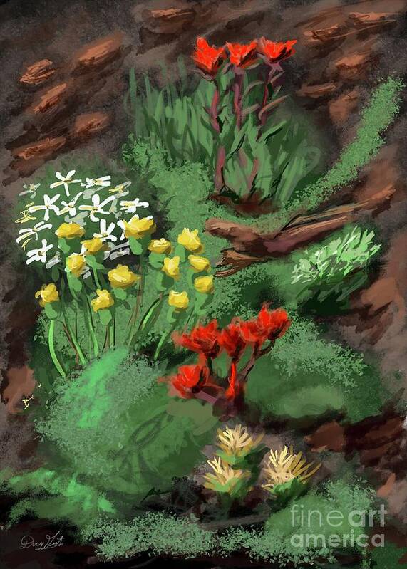 Wildflowers Art Print featuring the digital art Wildflowers #2 by Doug Gist