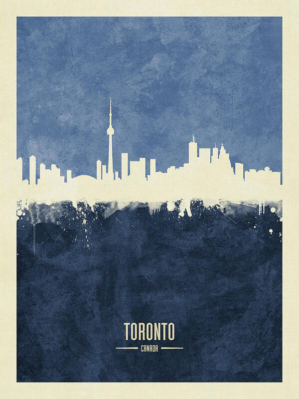 Toronto Art Print featuring the digital art Toronto Canada Skyline #34 by Michael Tompsett