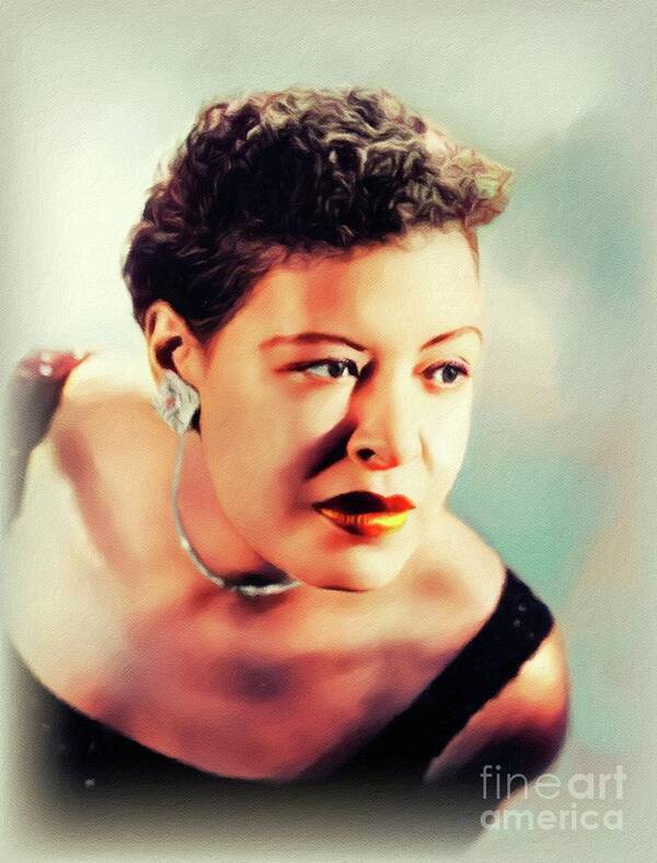 Billie Art Print featuring the painting Billie Holiday, Music Legend #5 by Esoterica Art Agency