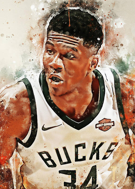 Giannis Antetokounmpo- Milwaukee Bucks - Canvas Print, Sports Art
