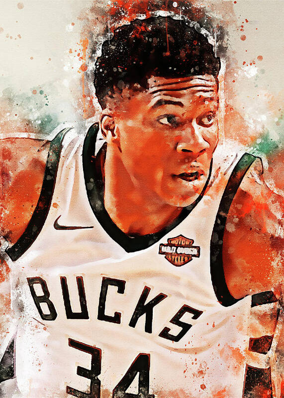 Giannis Antetokounmpo- Milwaukee Bucks - Canvas Print, Sports Art