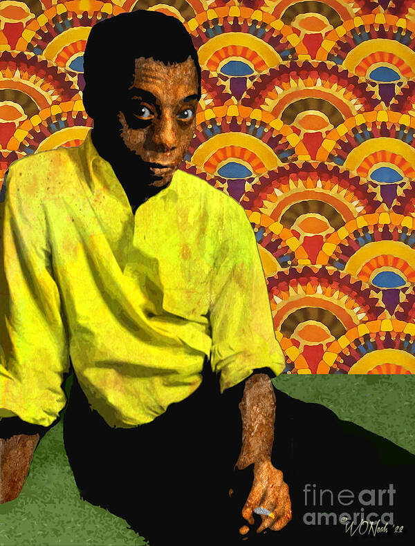 Faces Art Print featuring the digital art A Portrait of James Baldwin by Walter Neal
