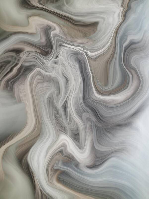 Abstract Art Print featuring the digital art Gray Matter by Nancy Levan