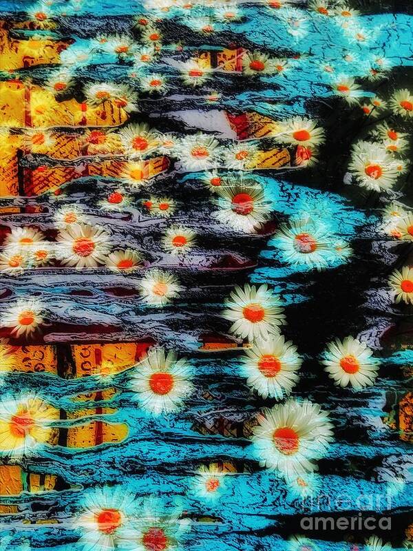 Daisy Art Print featuring the painting Abstract In Bloom by Jacqueline McReynolds