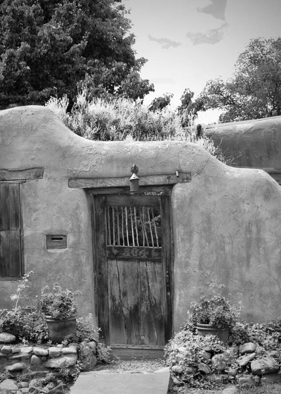 House Art Print featuring the photograph Adobe House BW by Mary Pille