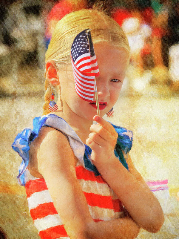 Cody Art Print featuring the photograph All American Girl on the 4th of July by Craig J Satterlee