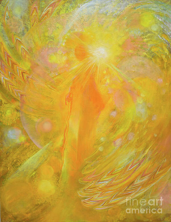 Angel Art Print featuring the painting Angel Raphael by Anne Cameron Cutri