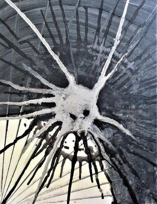 Right Spoke Wagon Wheel Spook Art Print featuring the painting Right Spoke Wagon Wheel Spook by Lynn Raizel Lane