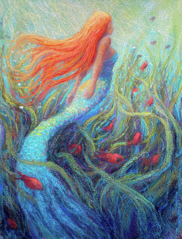 Mermaid Art Print featuring the painting Ariel the Mermaid Queen by Susan Jenkins